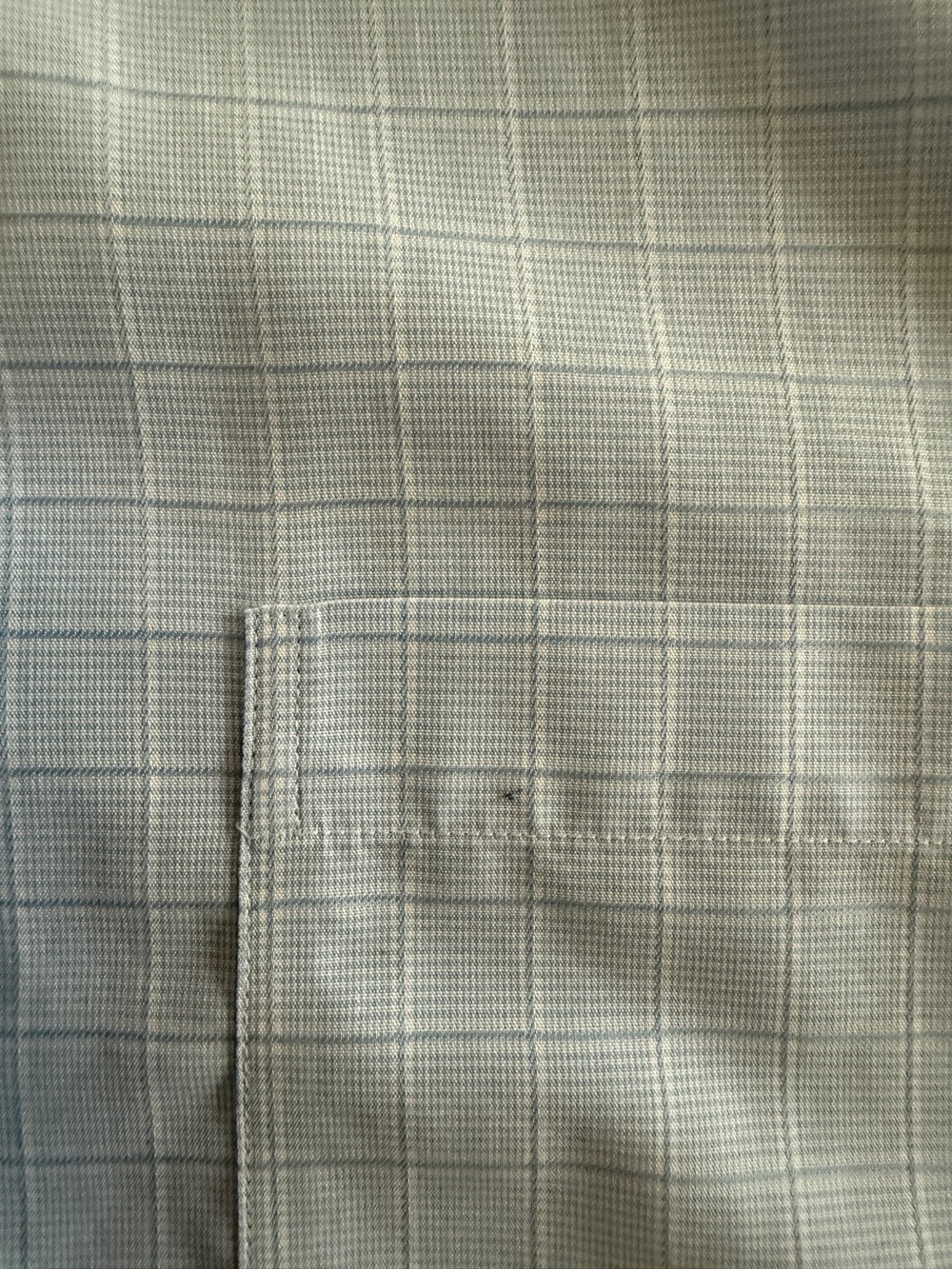 Lands’ End Men’s No Iron Dress Shirt – 16½ x 33 – Light Blue Windowpane - Picture 8 of 13